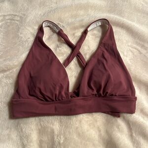 Shade & Shore Rosewood Wireless Bikini Top with Crisscross Straps